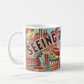 Tasse illustrée de carte postale de Pittsburgh (Gauche)