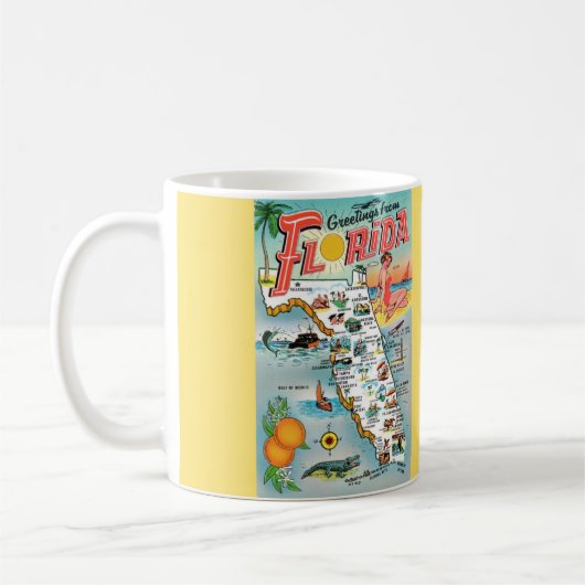 Tasse illustrée de salutations de Floride (Gauche)