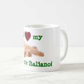 Tasse ; Image de chiot de rotation ; Coeur I mon (Devant droit)