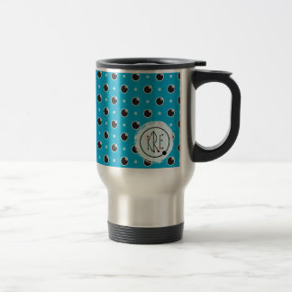 Tasse impertinente de voyage de monogramme de pois
