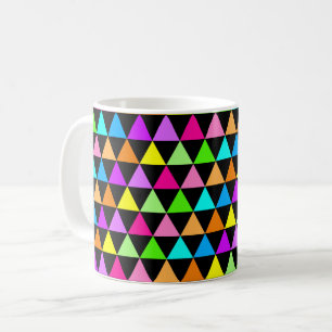 Tasse imprimée de triangles aux couleurs néon vive