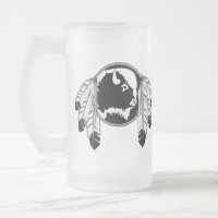 Tasse indigène en verre de Metis d'art de faune de