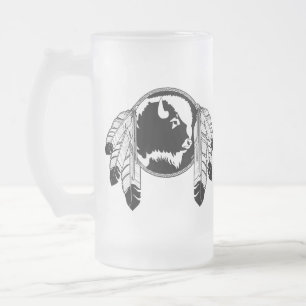 Tasse indigène en verre de Metis d'art de faune de
