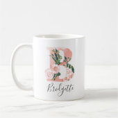 Tasse initiale à aquarelle florale - B (Gauche)