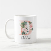 Tasse initiale à aquarelle florale - D (Gauche)