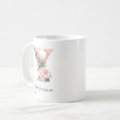 Tasse initiale à aquarelle florale - Y (Devant gauche)