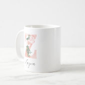 Tasse initiale à l'aquarelle florale - Z (Devant gauche)