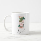 Tasse initiale aquarelle florale - I (Gauche)