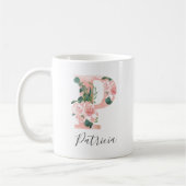 Tasse initiale aquarelle florale - P (Gauche)