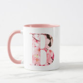 Tasse initiale B florale | Nom et traits personnal (Gauche)