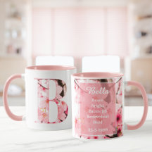 Tasse initiale B florale | Nom et traits personnal