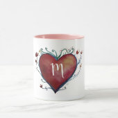 Tasse initiale faite sur commande de coeur rouge (Centre)