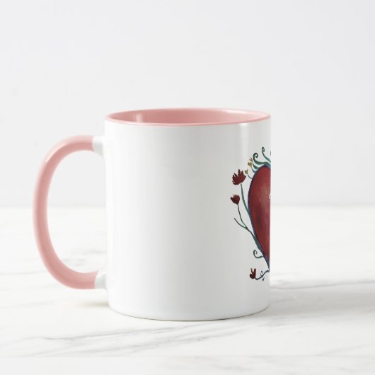 Tasse initiale faite sur commande de coeur rouge (Gauche)