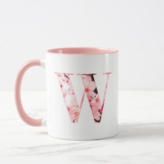 Tasse initiale Fleurie W | Nom & Traits Personnali (Gauche)