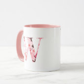 Tasse initiale Fleurie W | Nom & Traits Personnali (Devant gauche)