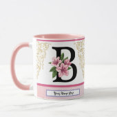 Tasse initiale florale – Monogramme lettre B | Per (Gauche)