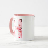 Tasse initiale H florale | Nom et traits personnal (Devant gauche)