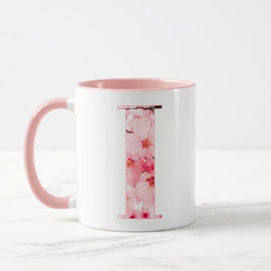Tasse initiale I florale | Nom et traits personnal (Gauche)