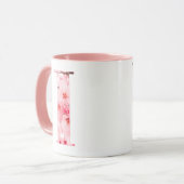Tasse initiale I florale | Nom et traits personnal (Devant gauche)