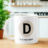 Tasse initiale moderne – Design “D pour [Nom]”