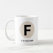 Tasse initiale moderne – Design “F est pour [Nom]” (Gauche)