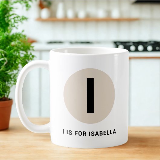 Tasse initiale moderne – Design « Je suis pour [No