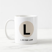 Tasse Initiale Moderne – Design “L pour [Nom]” (Gauche)