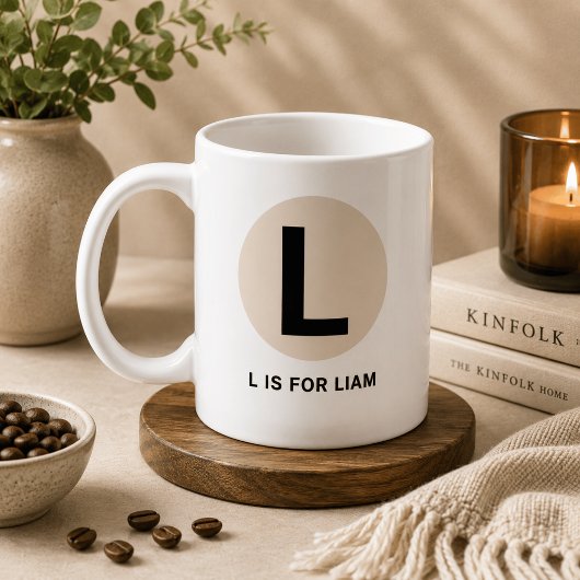 Tasse Initiale Moderne – Design “L pour [Nom]”