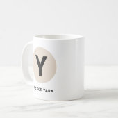 Tasse initiale moderne – Design “Y est pour [Nom]” (Devant gauche)