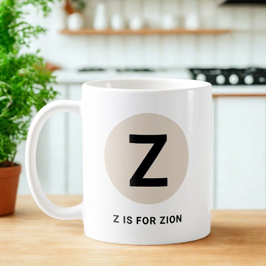 Tasse initiale moderne – Design “Z est pour [Nom]”