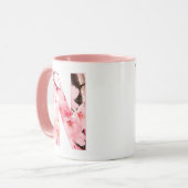 Tasse initiale N florale | Nom et traits personnal (Devant gauche)