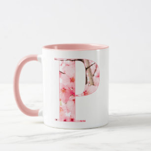Tasse initiale P florale Nom et traits personnal