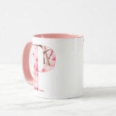 Tasse initiale P florale | Nom et traits personnal (Devant gauche)