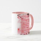 Tasse initiale R florale | Nom et traits personnal (Devant droit)