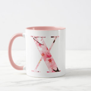 Tasse initiale X florale   Nom et traits personnal