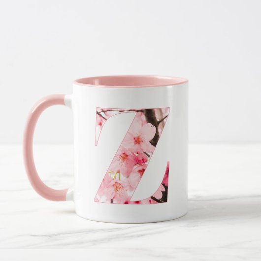 Tasse initiale Z florale | Nom et traits personnal (Gauche)
