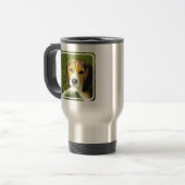 Tasse inoxydable de voyage de beagle (Devant gauche)