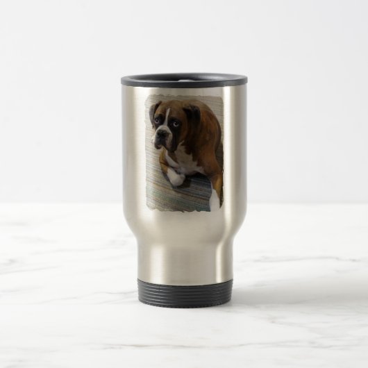 Tasse inoxydable de voyage de chien de boxeur (Centre)