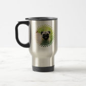 Tasse inoxydable de voyage de chiot de carlin (Gauche)