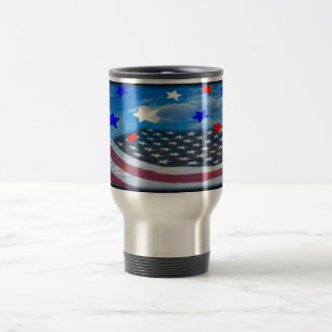 tasse inoxydable de voyage de drapeau américain d