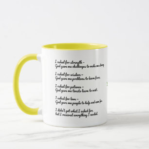Tasse Inspirante de Citation de Dieu – Force, Sage
