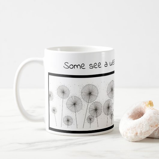 Tasse inspirée avec des pissenlits (Avec donut)