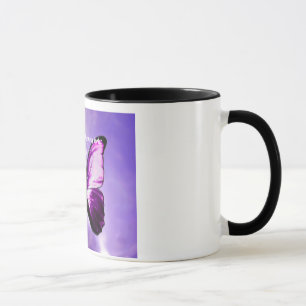 Tasse inspirée de papillon pourpre de fibromyalgi