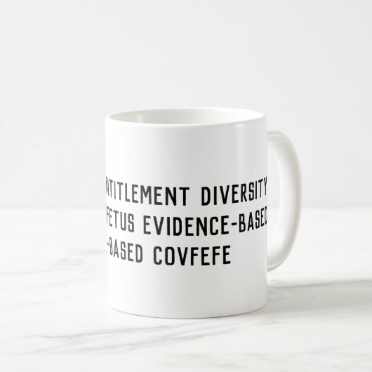 Tasse interdite de mots de la CDC 7 (Devant droit)