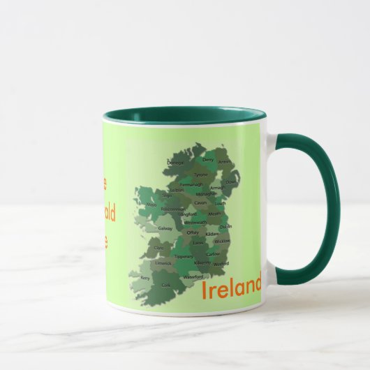 Tasse irlandaise de l'Irlande de carte des comtés (Droite)