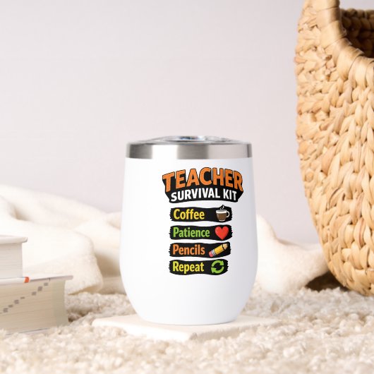Tasse isolée de vin Kit de Survie pour Enseignants (Salon (pivotée))
