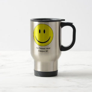 Tasse isolée par visage heureux