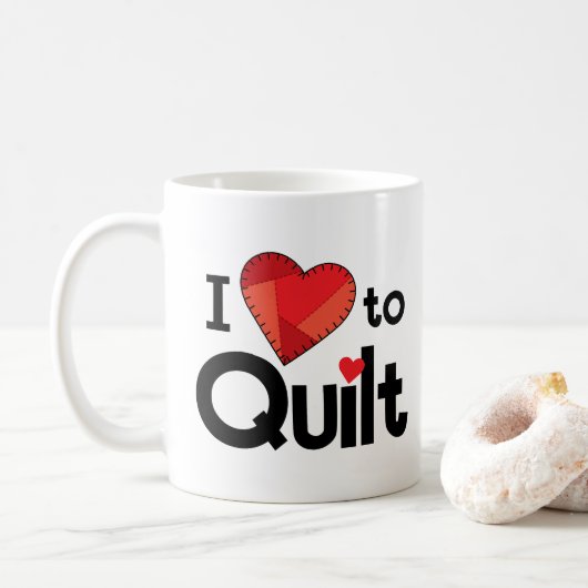 Tasse « J'adore le patchwork » – Cadeau mignon pou (Avec donut)