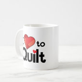 Tasse « J'adore le patchwork » – Cadeau mignon pou (Devant gauche)