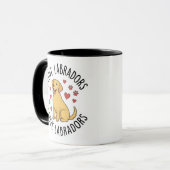 Tasse J'adore les Labradors – Avec des cœurs et de (Devant gauche)